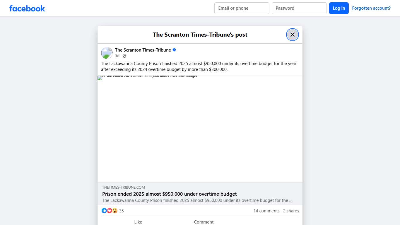 The Lackawanna County Prison... - The Scranton Times-Tribune Facebook